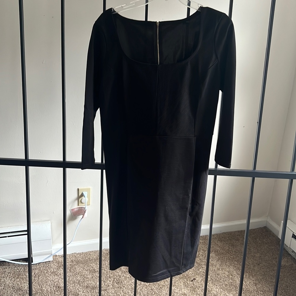 Very flattering black midi dress